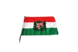 Zászló kicsi nyeles Magyar címer olajág (30x45cm)