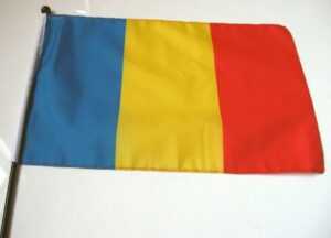Zászló kicsi nyeles Románia (30x45cm)